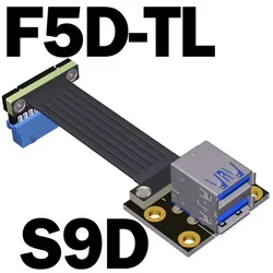 Cable USB 3.0 Placa Base 20 Pines - Adaptador Dual 90 Grados