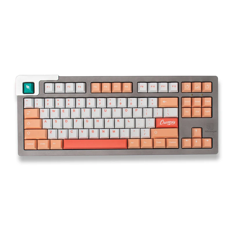 Gmk-Juego grande de crema de melocotones, perfil de cereza, teclas Pbt, tinte Sub, teclas de personalidad personalizadas en inglés para teclado mecánico 61/64/ - imagen 2