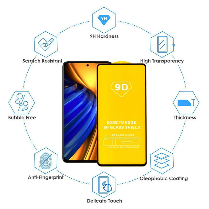Para Xiaomi Poco X3 X4 M3 M4 Pro 5G Protector de pantalla para Poco F3 F4 F2 X3Pro X3GT X4GT X3NFC F4GT cubierta completa película de vidrio templado - imagen 3
