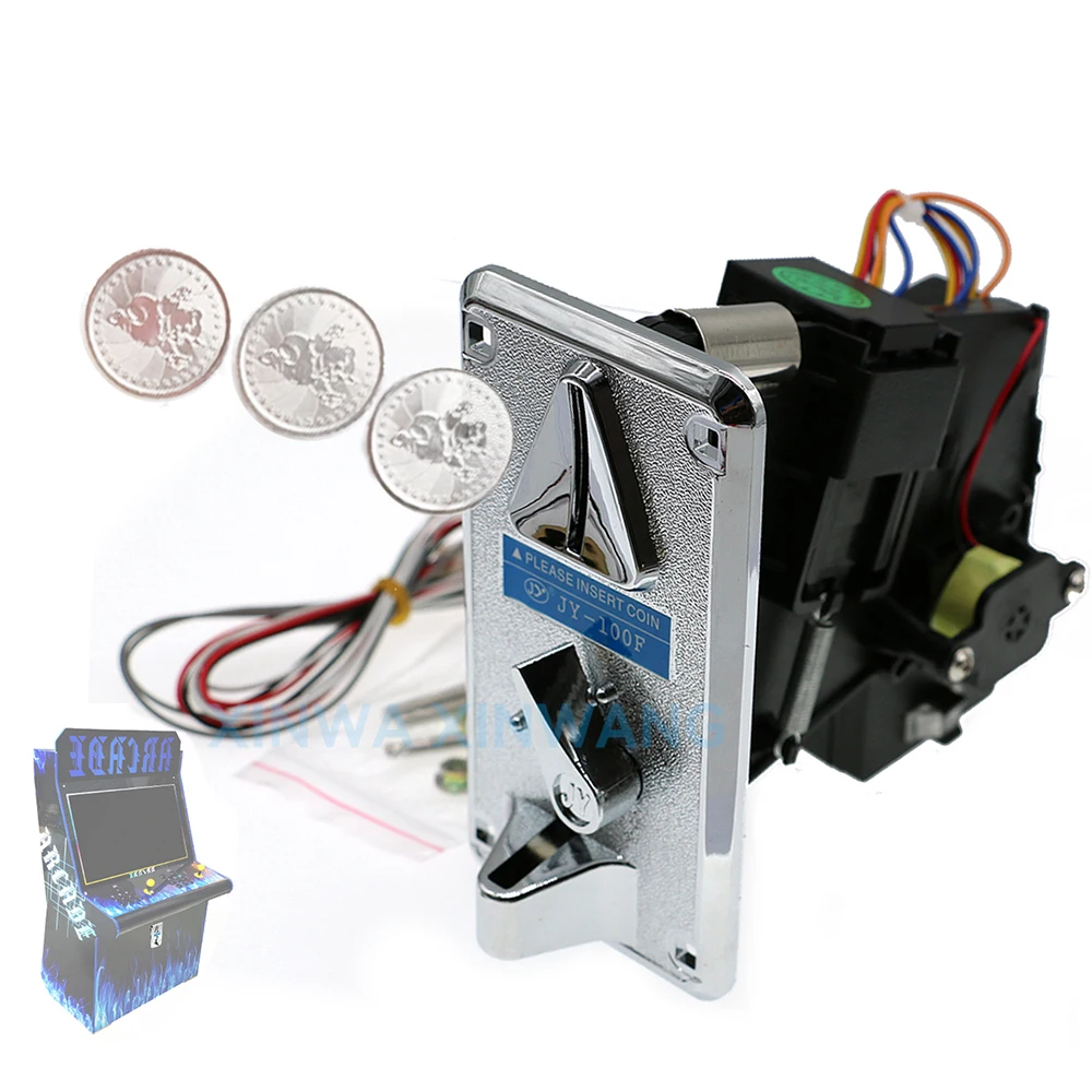 Mecanismo Selector electrónico de aceptador de monedas con ranura de ficha de JY-100F para máquina expendedora, grúa de garra, juego de salón recreativo, piezas de Pinball - imagen 2