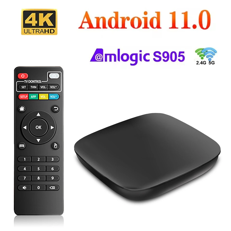 Smart TV Box Android 11 4G 5G Dual WiFi D9 Amlogic 905 HDR10 HD 4K 3D reproductor multimedia TV Box
