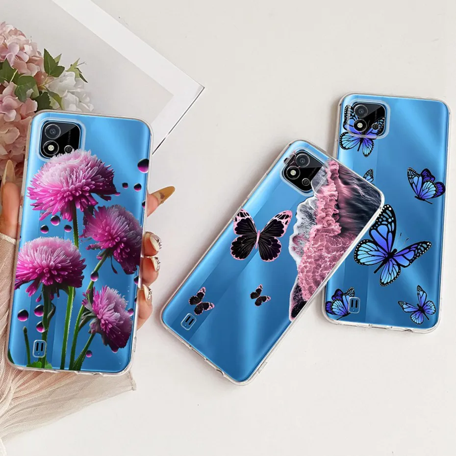 Funda transparente de TPU para Realme C11 (2021) RMX3231, fundas de teléfono con patrón de nuevo estilo para Realme C11 2020 RMX2185, fundas traseras para parachoques - imagen 4