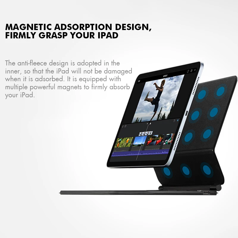 GOOJODOQ teclado mágico retroiluminado para iPad Air 6 2024 funda para iPad Air 11 pulgadas funda iPad Air 5 Air 4 funda folio de 10,9 pulgadas - imagen 3