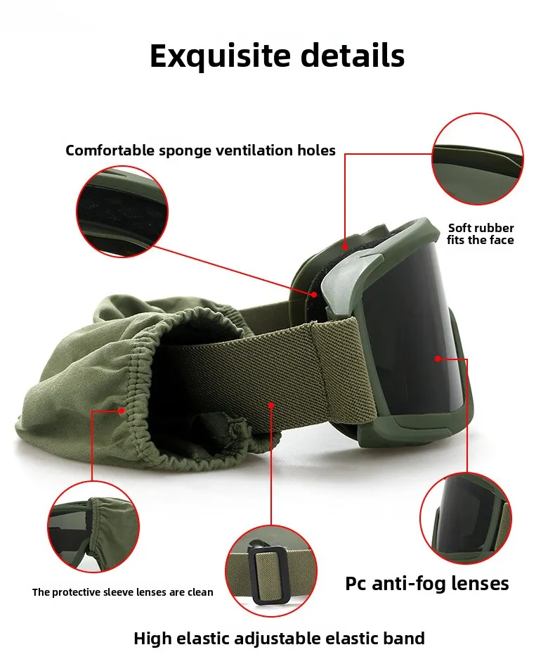 Explosion Proof Schießen Taktische Schutzbrillen Anti-auswirkungen CS Krieg Spiel Airsoft Paintball Jagd Bergung Brille Gläser - imagen 3