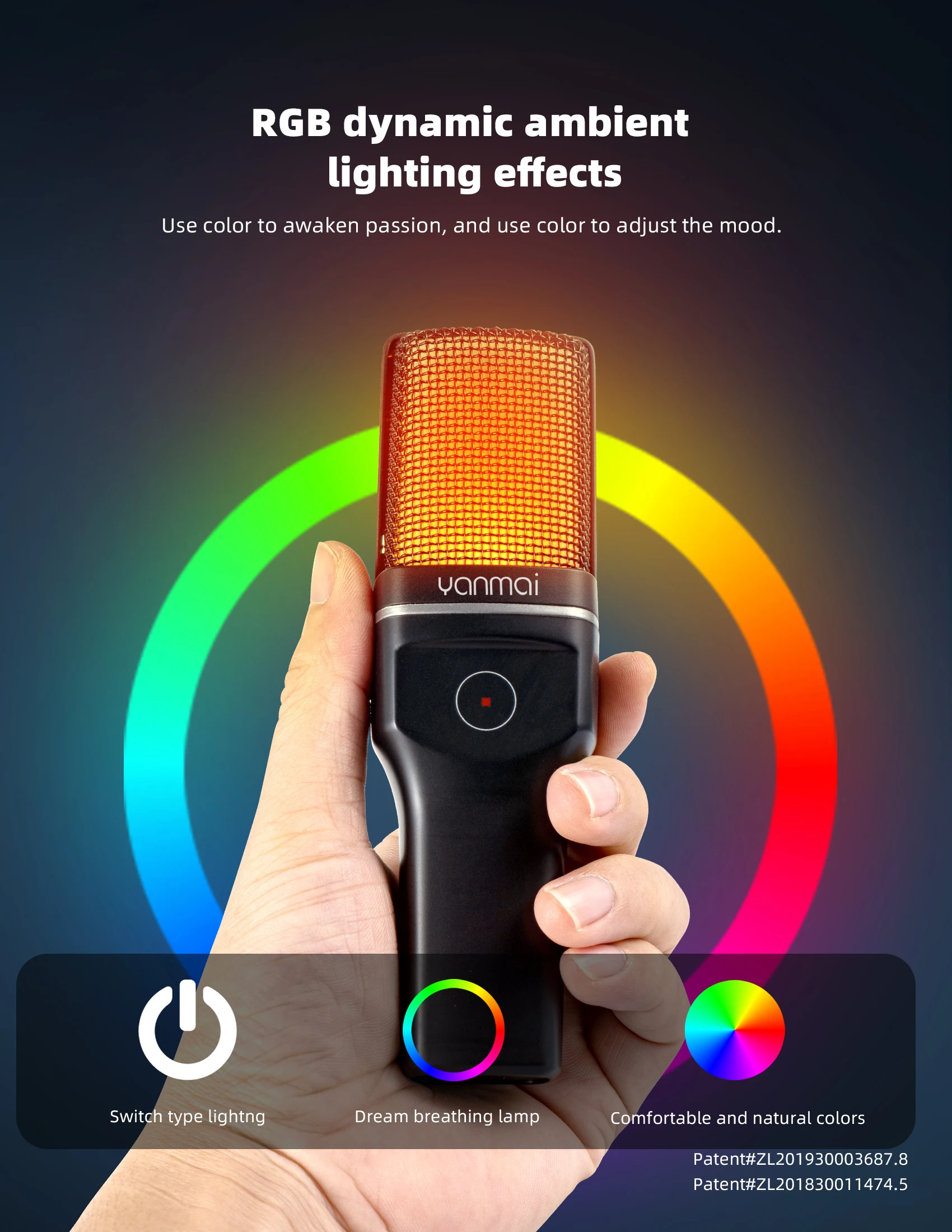 Gran oferta, micrófono inalámbrico ANC de 777W, cancelación inteligente de ruido, micrófono para juegos RGB, micrófono USB para grabación en vivo - imagen 3