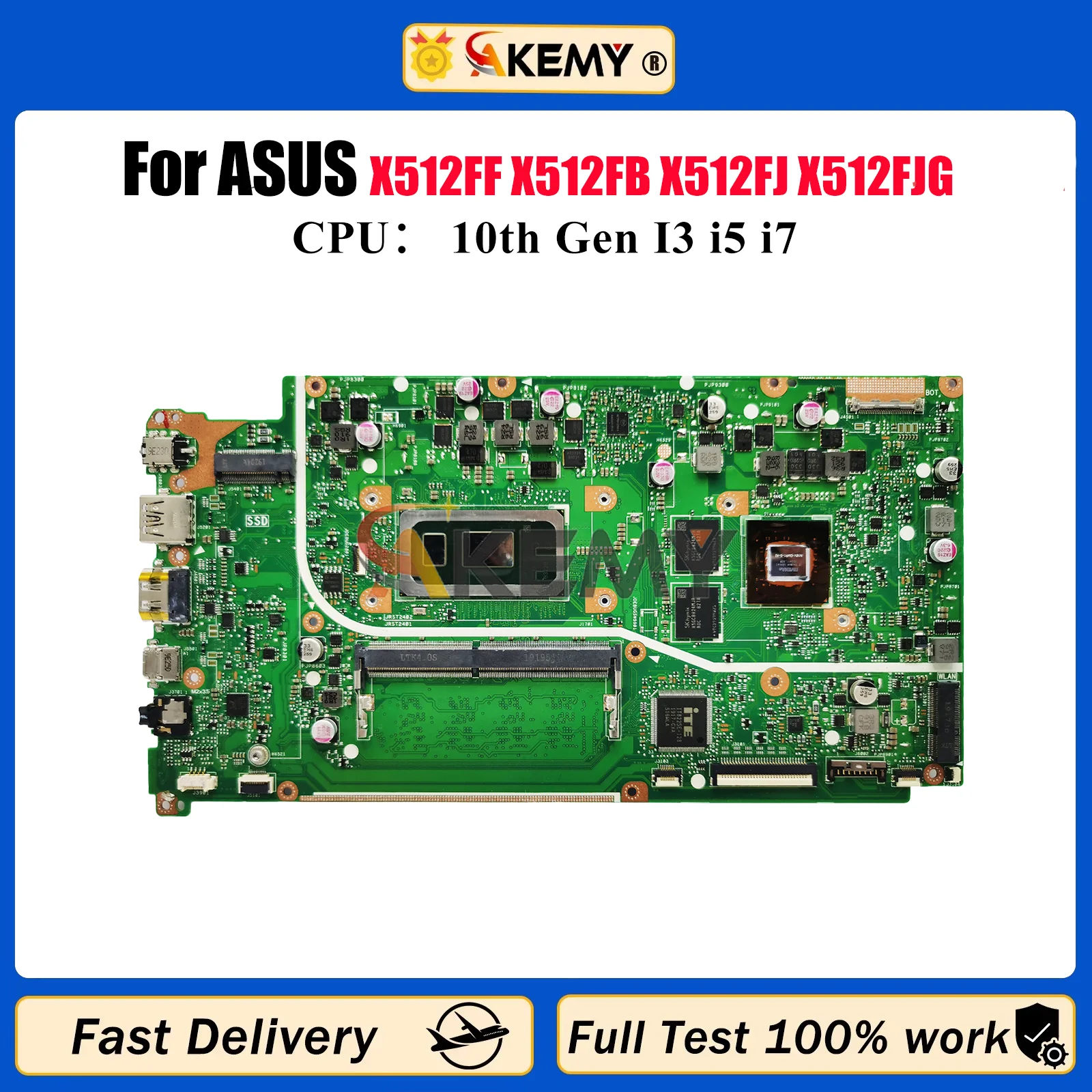 Placa base para ordenador portátil X512FF para ASUS VivoBook X512F V5000F X512FF X512FB X512FJ X512FJG X512FL X512FLC placa base de 10. a generación I3 i5 i7