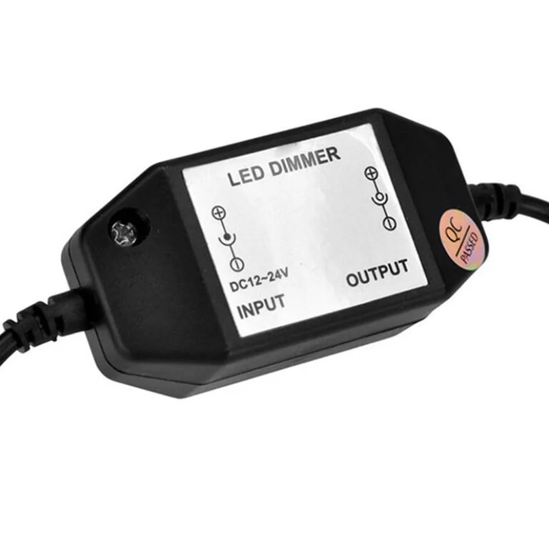 Regulador de intensidad LED DC 12V 24V controlador de ajuste de brillo para 3528 5050 5730 5630 tira de luz de un solo Color negro blanco - imagen 3