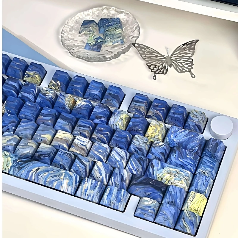 Teclas con tema de cielo estrellado, teclas originales de 130 teclas con perfil de cereza, teclas transparentes de ensueño para teclado mecánico, tapa de tecla personalizada - imagen 3