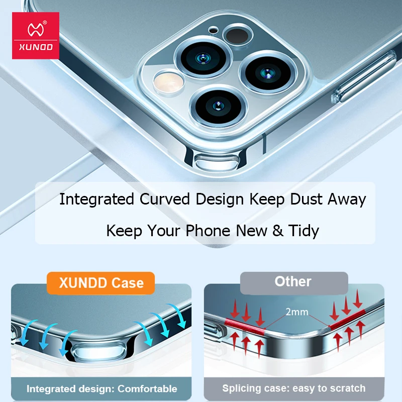 Para iPhone 12 Pro Max 12 funda Xundd a prueba de golpes de vidrio mate protección de lente completa contraportada para iPhone 12 Pro - imagen 4