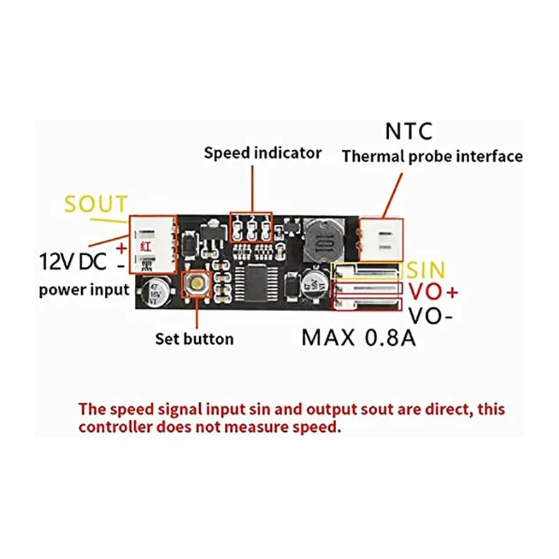 Temperature Controller B 50K 3950 Noise Reduction Module Speed Controller Computer Single Fan Control Wire 12V 0.8A DC PWM 2 3 - imagen 4