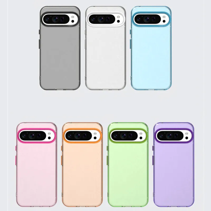 For Google Pixel 9 Pro XL Case Pixel 9 Pro Cover Candy Color Translucent Matte Shockproof Protective Bumper For Pixel 9 Pro XL - imagen 2
