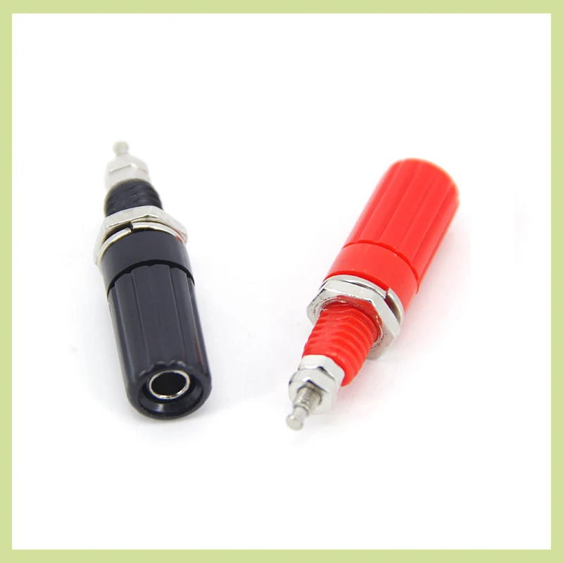 Rojo negro 4mm M3 * 45 Banana vinculante poste enchufe Terminal Audio altavoz conector enchufe para sonda de prueba amplificador Jack adaptador - imagen 3