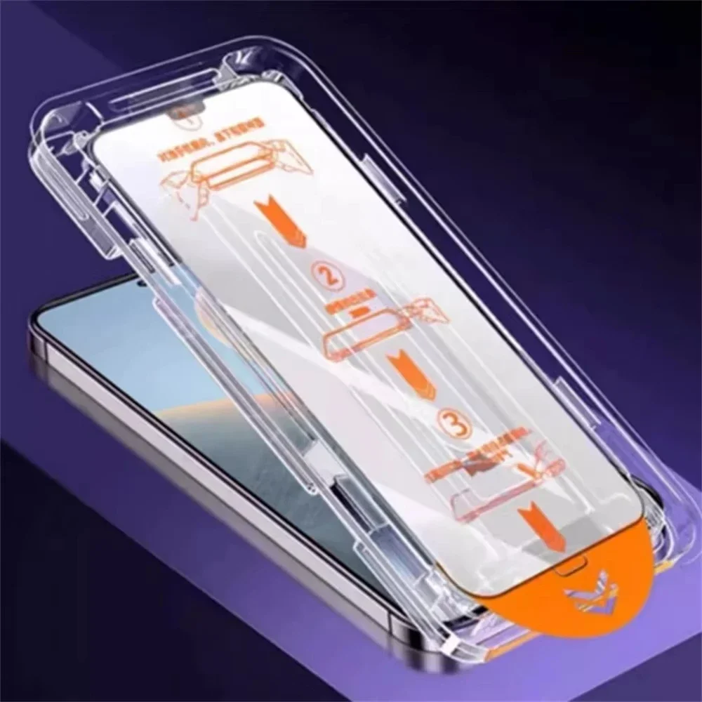 Protector de pantalla de instalación sin polvo para Xiaomi Redmi Note 14 Pro Plus 13 12, película de posicionamiento automático de vidrio templado, 1-2 unidades - imagen 2