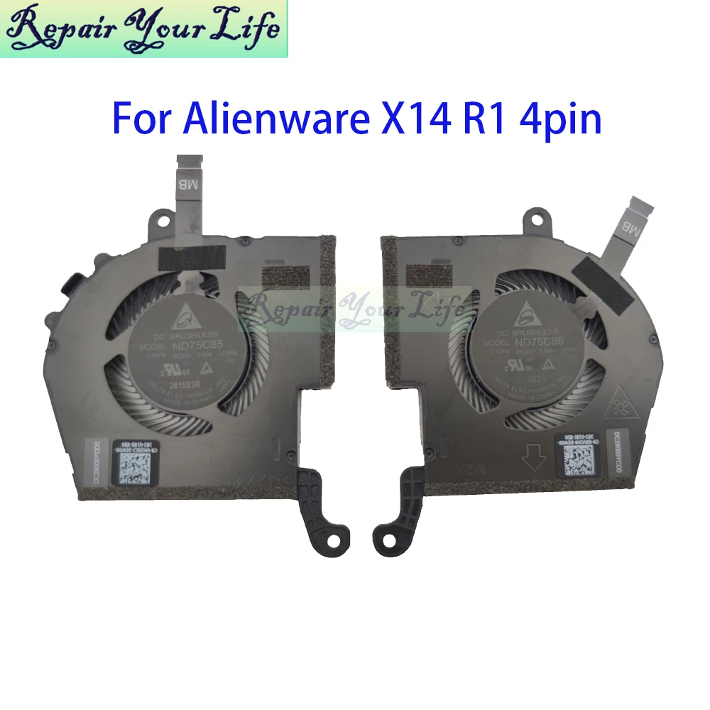 Ventilador GPU de CPU para ordenador portátil DELL para Alienware X14 R1 0HD5CJ 0XVCHN DC5V ventiladores de radiador de refrigeración para portátil ND75C85-21F06 ND75C86-21F07 - imagen 2