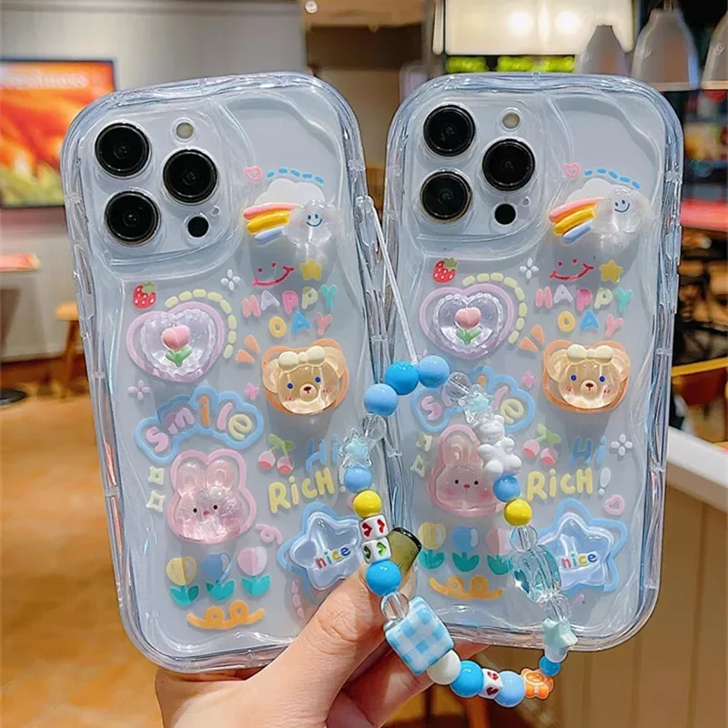 Funda de cadena de oso 3D para Motorola Moto Edge 50 Fusion 5G 50 Pro Ultra G84 E13 G35 G22 G14 G30 G60 G05 G15 G54 G34 E22 G35 G75 Capa - imagen 2