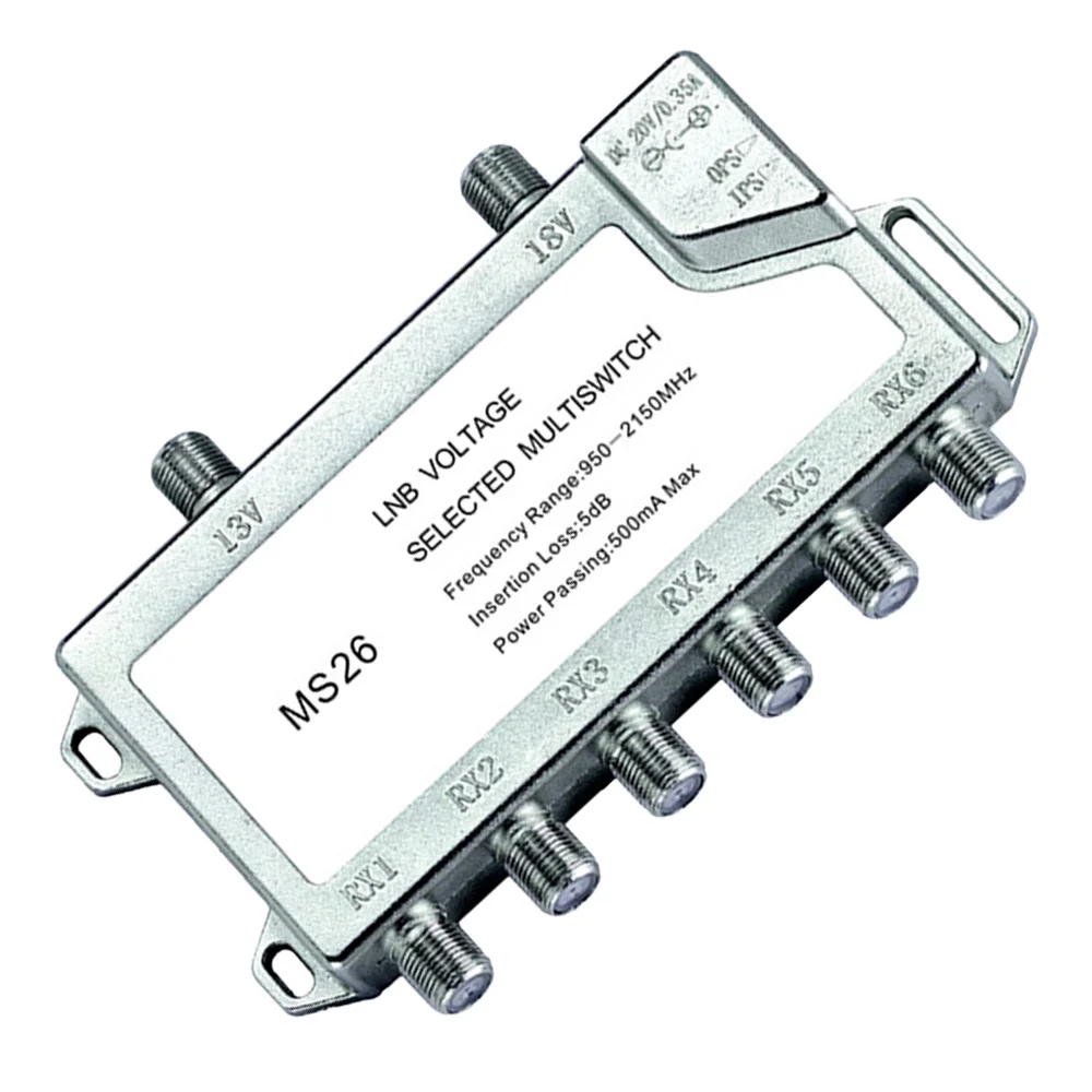 Cable de antena multiinterruptor satelital 2 en 6, 2 entradas, 6 salidas, Zinc Diseqc LNB, interruptor de TV independiente resistente al agua, 950-2150MHz