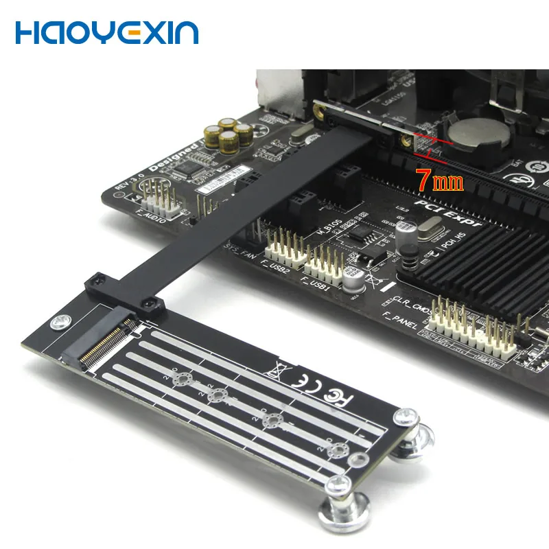 M2 a PCIE Riser PCIe x1 PCI-E3.0 1x a M.2 NVMe M Key 2280 tarjeta elevadora Gen3.0 Cable M2 Key-M cable de extensión pci-express