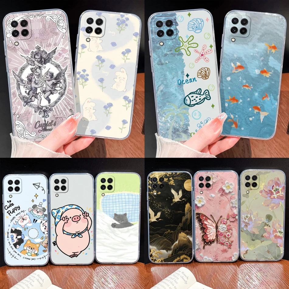Para Samsung Galaxy A22 A22S A23 F42 funda Cupido-ángel suave funda de teléfono de silicona transparente para GalaxyA22 A 23 F 42 carcasa ligera