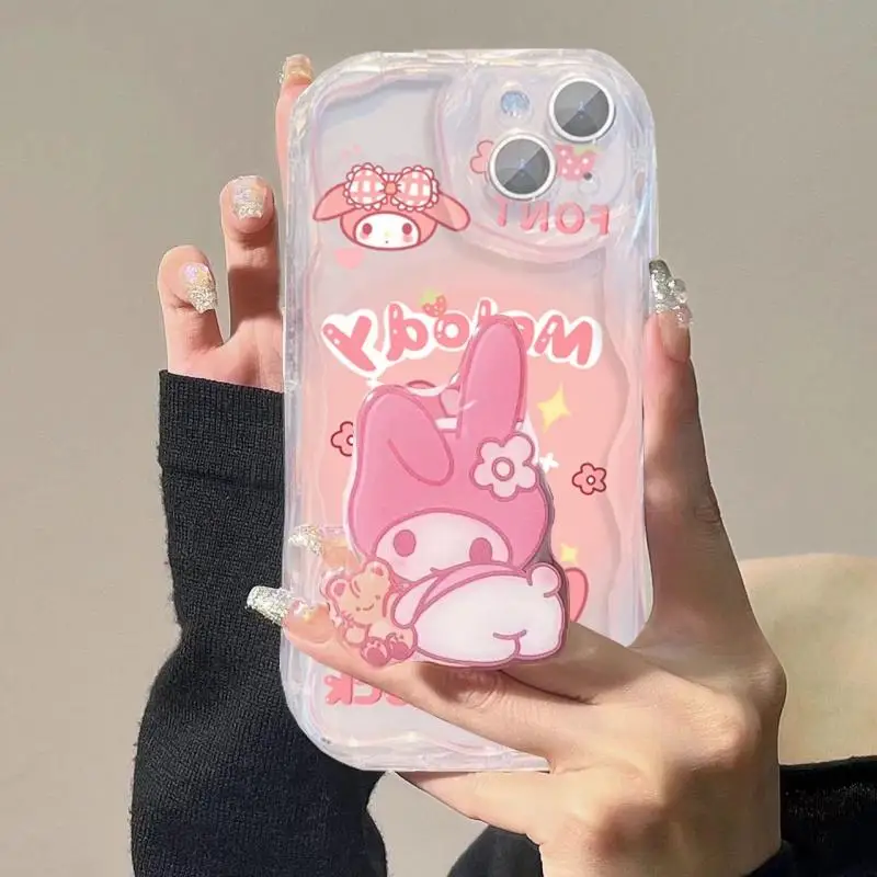 Kuromi Melody Grip Tok Holder Case para VIVO V40 V30 V30E V29E V27E V25E V23E V21E V27 V25 V23 V20 Y15S Y15A Y01 Y16 S1 V15 Pro - imagen 2