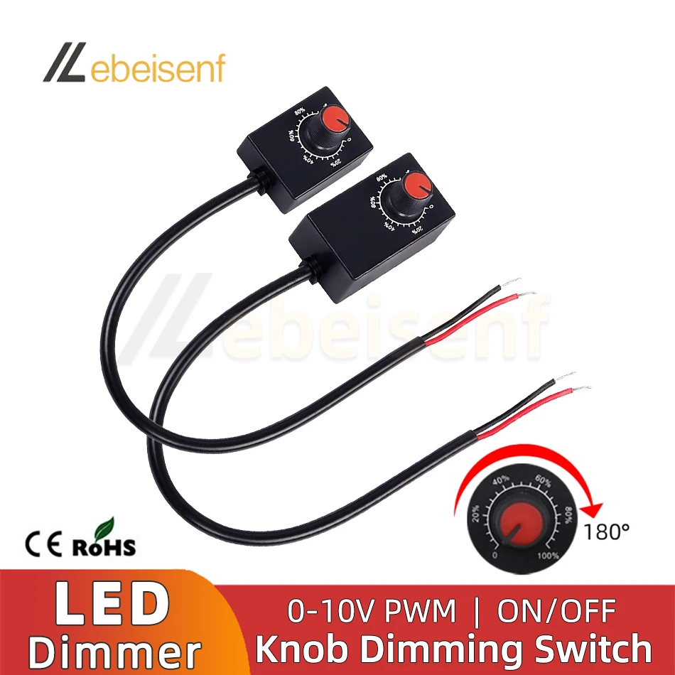 Mini regulador de perilla DC 0-10V 1-10V 0-100% interruptor de encendido/apagado potenciómetro electrónico de Control para luces LED de cultivo regulables controlador de potencia - imagen 2