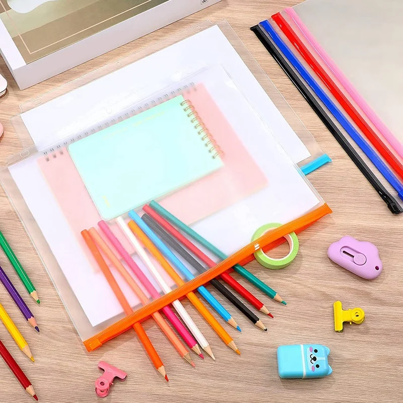 Bolsas de hojas sueltas impermeables, 40 piezas, tamaño A4, con cremallera, para 3 anillas - imagen 4