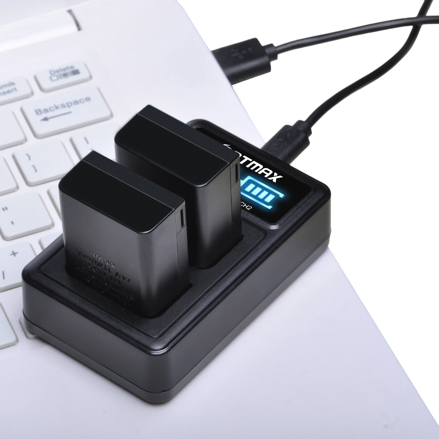 Batería Batmax EN-EL25 EN EL25 2080mAh + cargador dual LED para Nikon Z50, Z50 II, Z30, cargador de cámara ZFC MH-32 - imagen 5