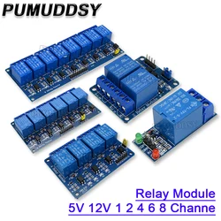 Módulo de relé con optoacoplador para Arduino, 1, 2, 4, 6, 8 canales, 5V, 12V, salida de 1, 2, 4, 6 y 8 vías