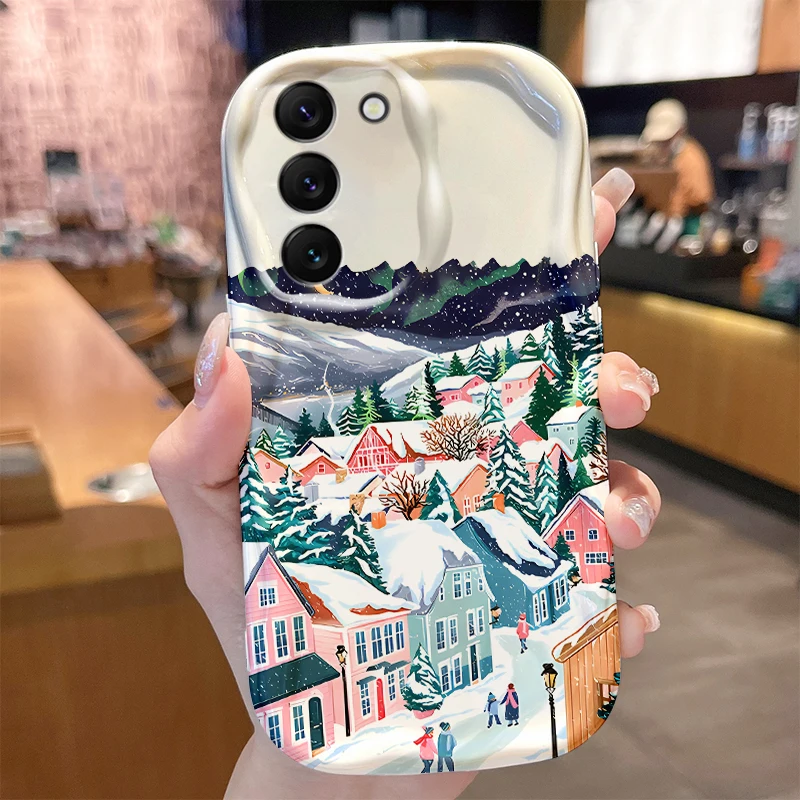 Funda roja con ondas de autobús de Navidad para Samsung Galaxy S25 S24 S23 S22 S21 Ultra Plus S20 FE A73 A72 A71 A56 A55 A54 5G A51 4G - imagen 5