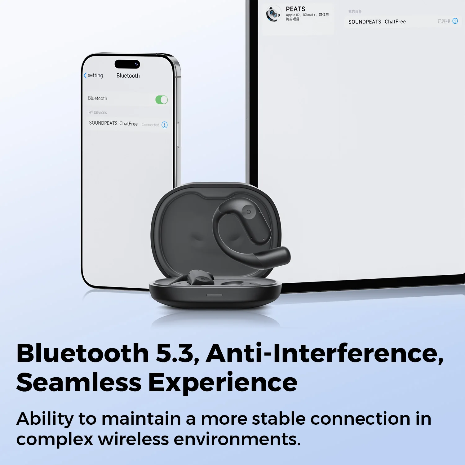 SoundPEATS ChatFree Wireless Earphones Bluetooth 5.3 Dual Mic ENC noise reduction Multipoint Connection OWS Earbuds - imagen 5