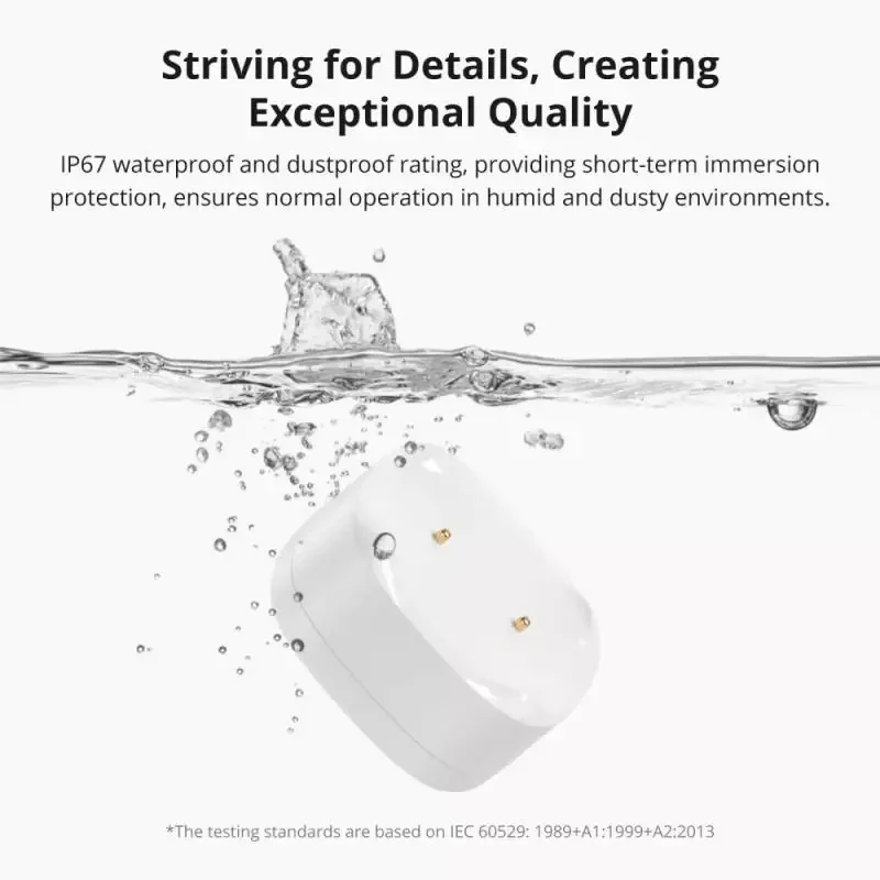 SONOFF-Sensor de fugas de agua SNZB-05P Zigbee, detección de fugas y goteo, alertas en tiempo Real, compatible con asistente doméstico ZHA Zigbee2Mqtt - imagen 5