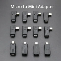 1 Uds 90 grados V3 Mini USB 5pin hembra a Micro USB macho adaptador enchufe Micro USB a Mini USB conector convertidor