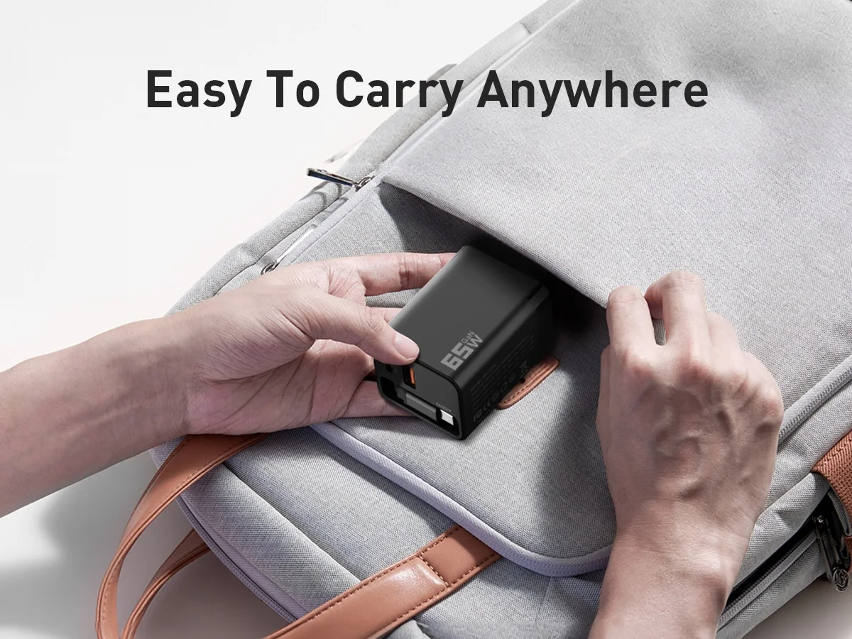 Cargador GaN de 65W con Cable retráctil PD de carga rápida para ordenador portátil Macbook iPhone 16 15 14 Xiaomi tipo C cargador de teléfono - imagen 2