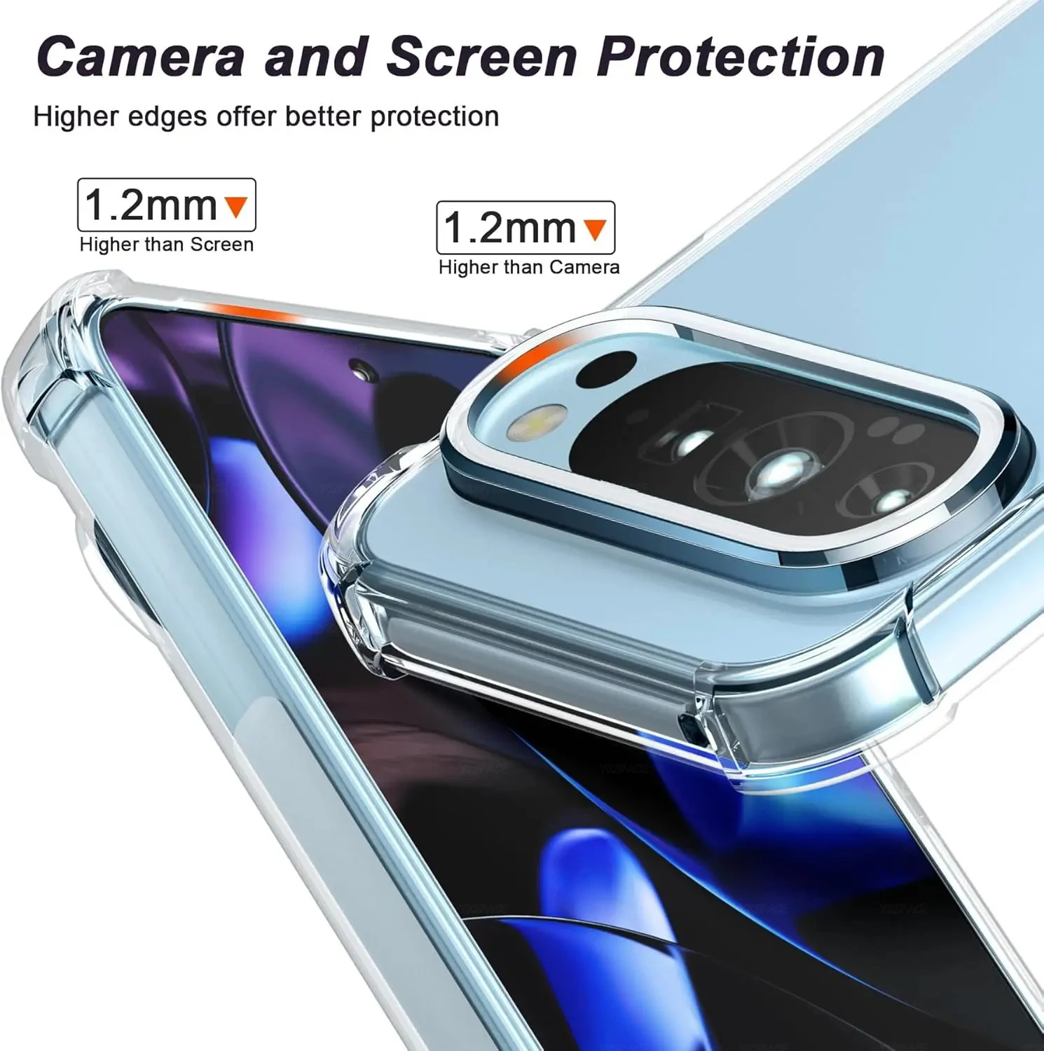 Funda de teléfono de silicona transparente con esquinas de Airbag a prueba de golpes para Google Pixel 9 Pro XL 9Pro, funda trasera fina de TPU transparente suave - imagen 3