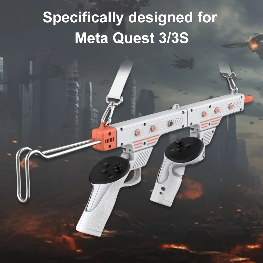 Adaptador de Rifle de juego de disparo VR para Meta Quest 3/3S, controlador VR, ABS desmontable, inmersión mejorada precisa para Meta Quest3 - imagen 3