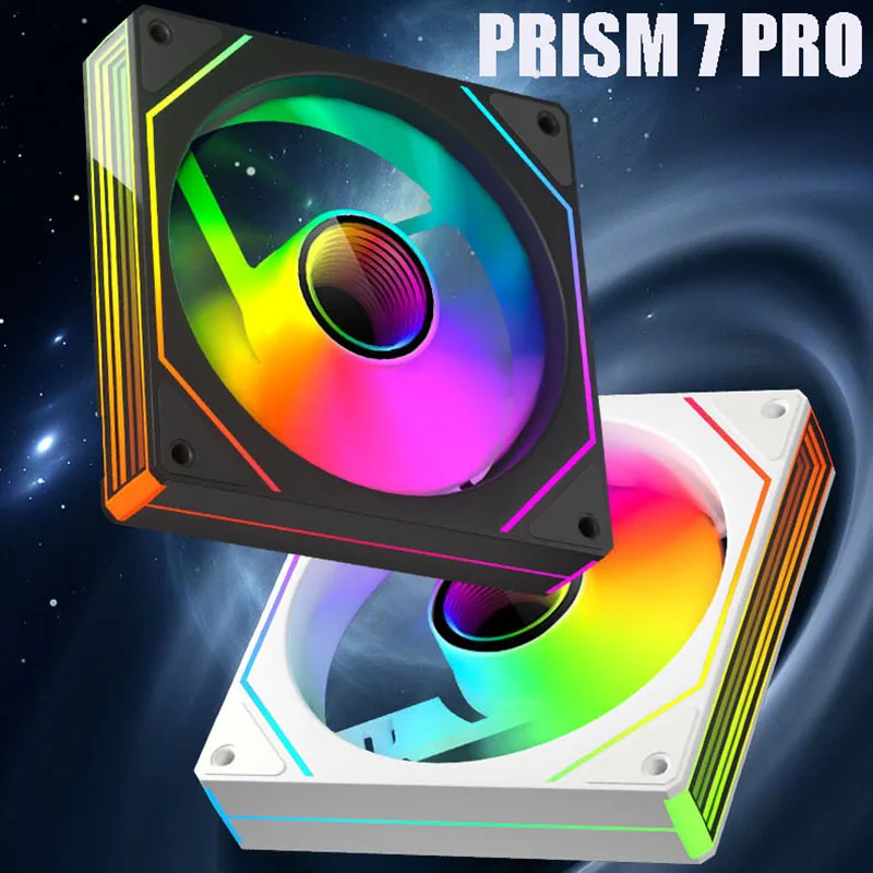 OEM PRISM 7 PRO Ventilador de chasis de computadora 12 cm ARGB 4 pines PWM Ventilador de enfriamiento silencioso 12 V Gran volumen de aire 56,8 CFM/600-1500 RPM