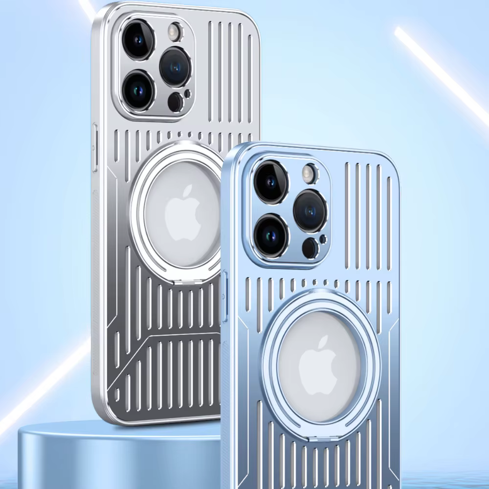 Funda magnética de Metal de lujo para IPhone, 15 Pro Max, 13, 12, 14 Plus, Magsafe, soporte de carga inalámbrica, cubierta de anillo radiante - imagen 4