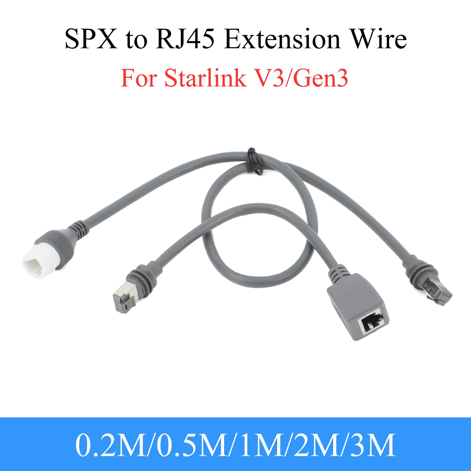 Para Starlink Gen3 SPX a cable de extensión RJ45 0,2/0,5/1/2/3M Plug and Play interior/exterior, exterior impermeable para Starlink Gen3