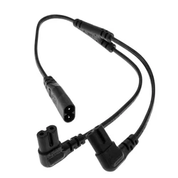 Cable Divisor Y IEC 320 C8 Macho a Doble C7 Hembra Ángulo Recto
