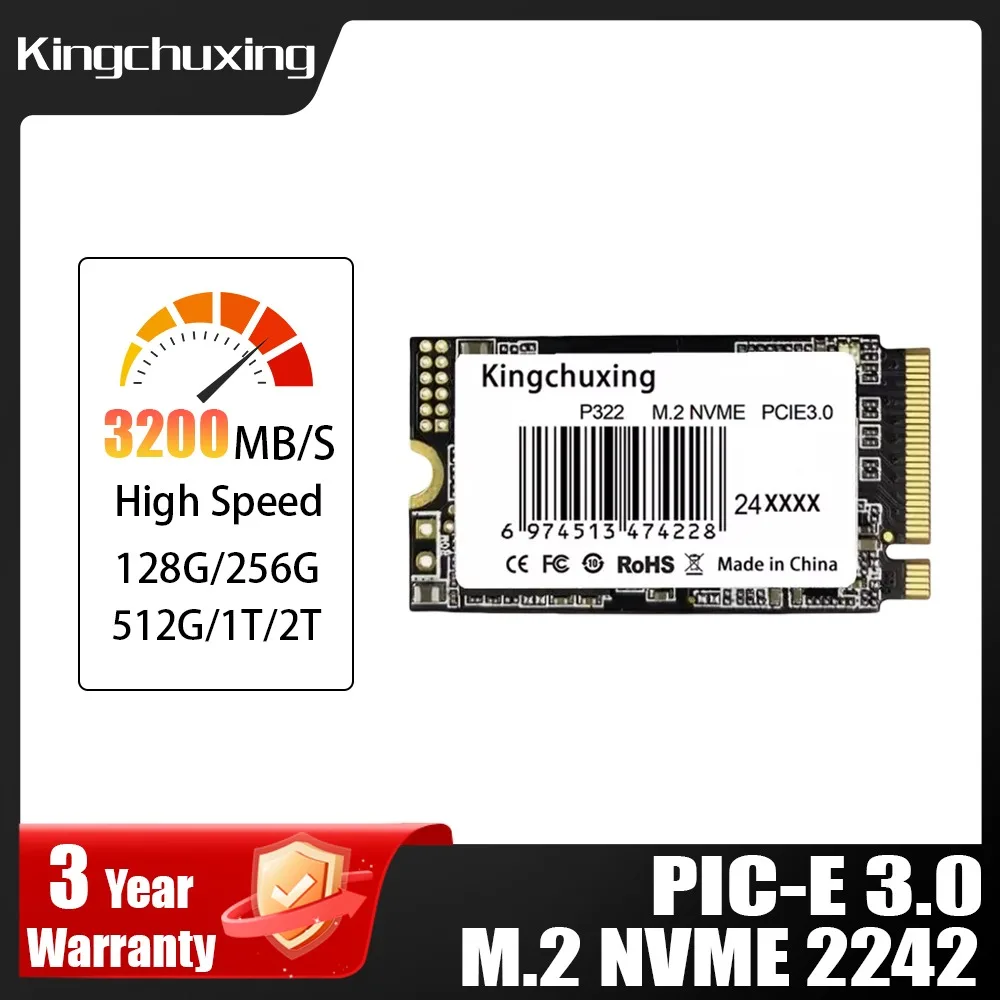 Kingchuxing M.2 2242 NVMe PCIe3.0 SSD 1TB 512GB 256GB para portátil unidad de estado sólido de alta velocidad de escritorio