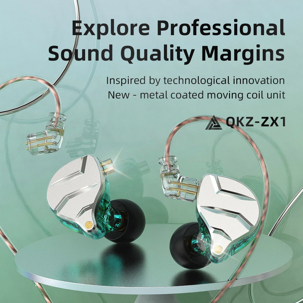 QKZ-auriculares inalámbricos ZX1 de Metal, dispositivo de audio HIFI, Subwoofer, con cancelación de ruido, Monitor deportivo para videojuegos y música - imagen 5