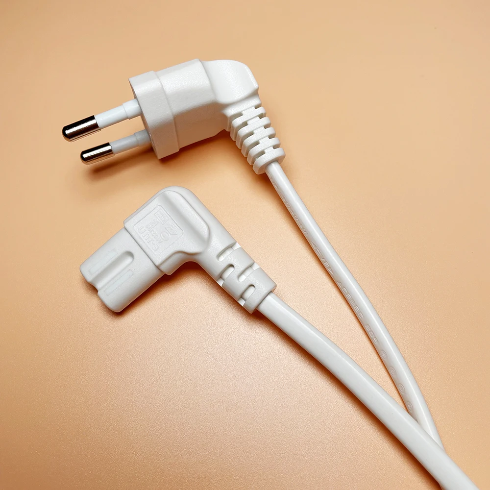 1 Uds. Cable de alimentación de CA de ángulo de 90 grados para Samsung Philips Sony LED TV EU Schuko CEE7/16 a IEC C7 Cable adaptador de cable de alimentación Cable VDE - imagen 5