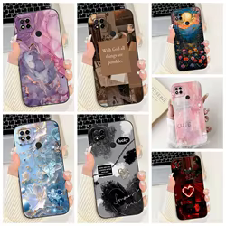 Funda a prueba de golpes para Xiaomi Redmi 9C, Funda Redmi9C NFC, Funda de lujo con espacio de mármol, parachoques suave de TPU con dibujos animados para Redmi 9 Activ