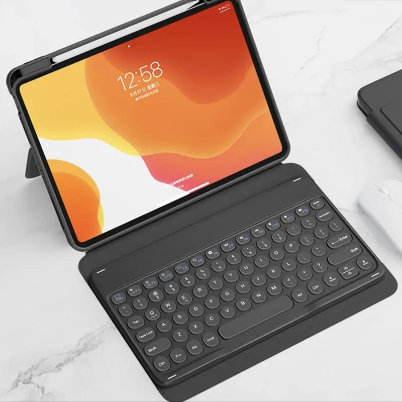 Mini teclado inalámbrico Retro silencioso de sombrero redondo, Compatible con iPad, computadora, teléfono, tableta - imagen 3