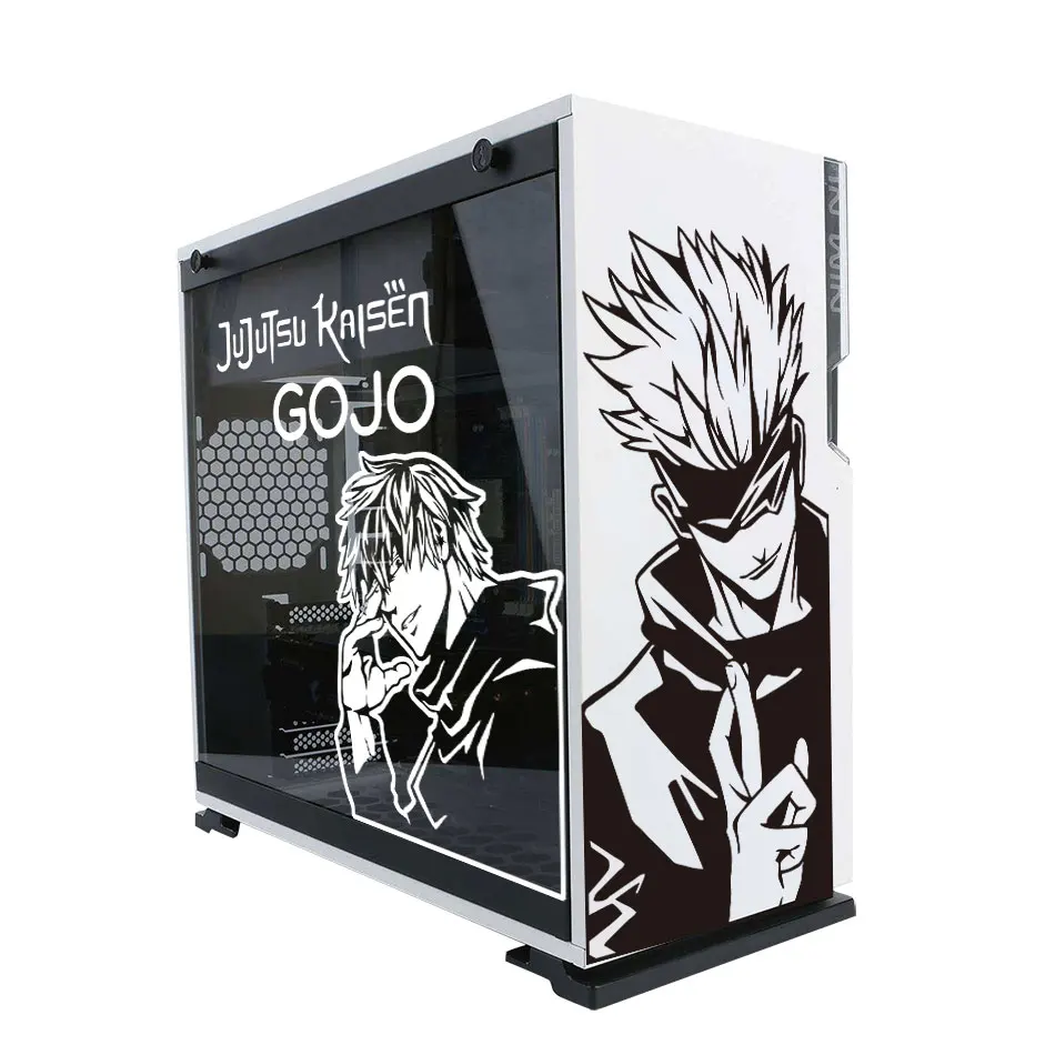 Satoru Gojo pegatinas de anime para caja de PC Atx, calcomanías decorativas de grafiti de dibujos animados para la piel del chasis de la computadora, pegatina hueca - imagen 3