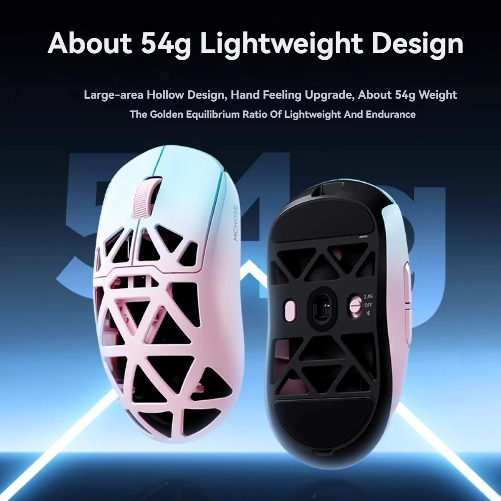 Ratón inalámbrico MCHOSE AX5V2 2,4g doble 8K tasa de retorno 42000DPI PAW3950 54g ratón de juego de exoesqueleto de aleación de magnesio ligero - imagen 5