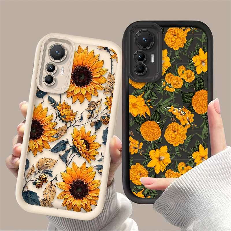 Funda con flor de girasol para Xiaomi 13T 14T 12T 11T 13 12 11 Lite 5G NE POCO X6 X5 F6 F5 F3 X4 GT X3 NFC M5S C65 M6 Pro - imagen 3