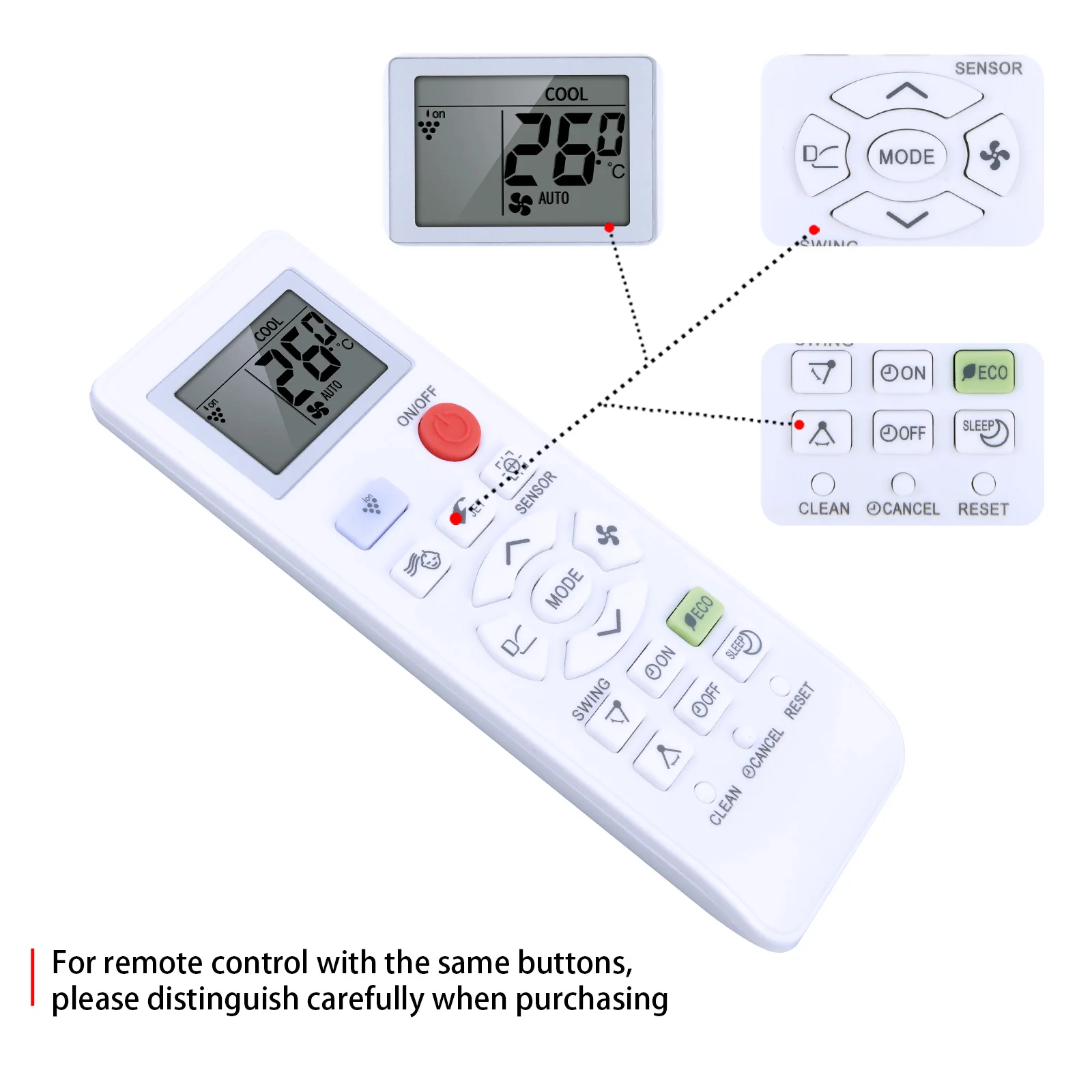 Nuevo Control remoto de repuesto CRMC-A936JBEZ para aire acondicionado SHARP - imagen 5