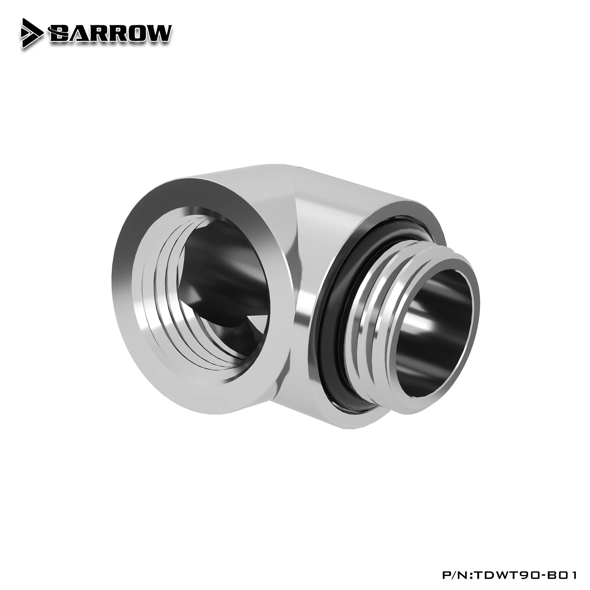 Barrow Conector 90° G1/4 Macho-Hembra para PC refrigeración líquida - imagen 3