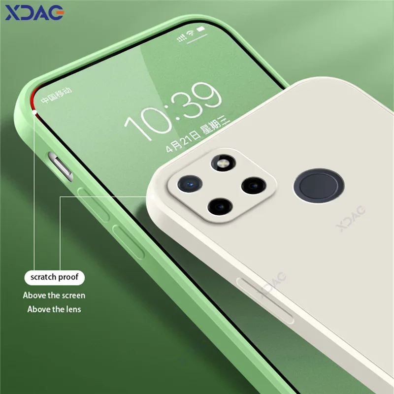 Funda de lujo de doble capa para teléfonos móviles Realme C21Y C25Y protección completa de cámara RealmeC21Y armadura de silicona líquida cuadrada suave - imagen 4