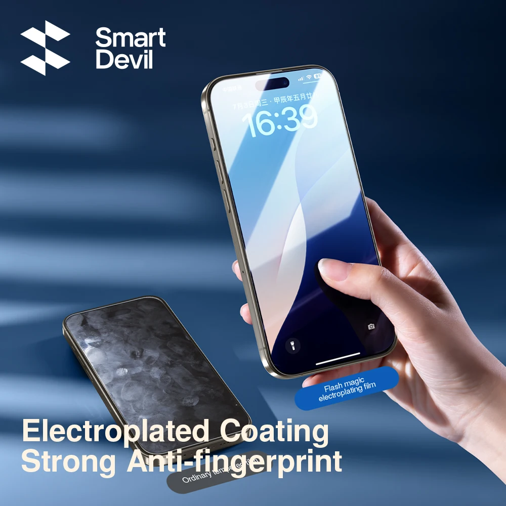 SmartDevil HD película de vidrio templado para iPhone 17 ProMax Protector de pantalla de privacidad para iPhone 17Air 17Pro 16Pro 16 antihuellas